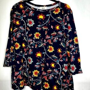 Style & Co Women's Pima Cotton Boat-Neck 3/4-Sleeve Top